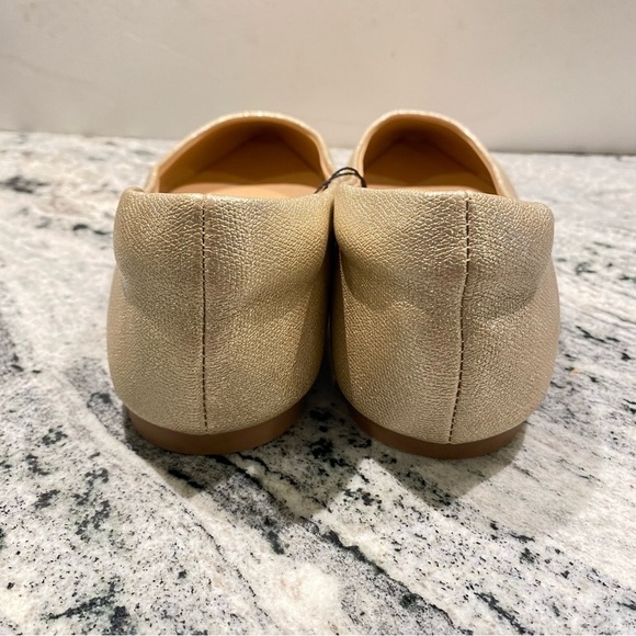 MYSOFT  Women's 11 Pointed Toe Ballet Flats Slip On Casual Shoe GOLD shimmer NWT - Picture 5 of 9